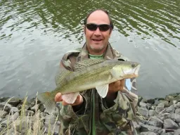 zander-fangfoto-kanal Der erste Zander beim Angelguiding biss im Kanal genau wo die Steinpackung endet auf einen Gummifisch